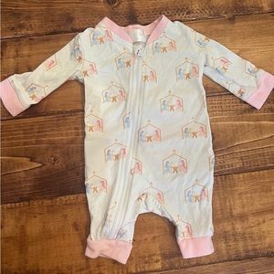 Newborn pink nativity Christmas pajama. GUC